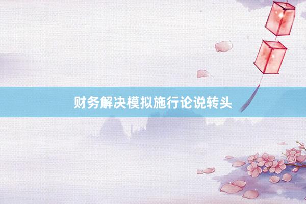 财务解决模拟施行论说转头